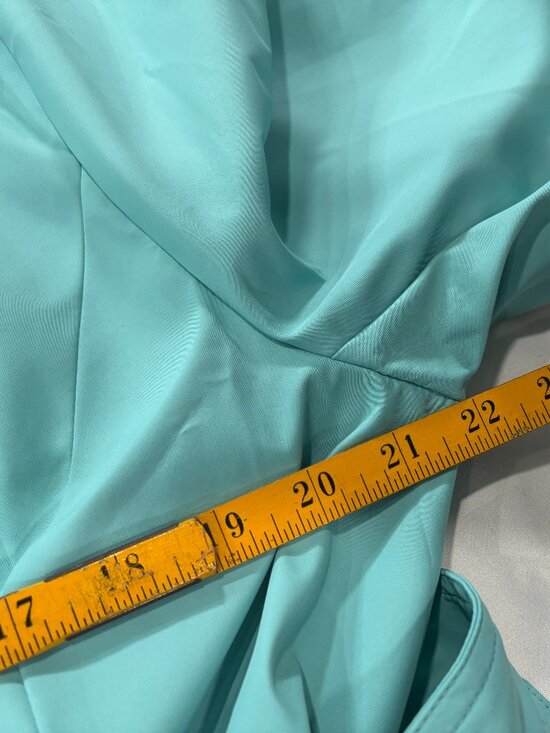 Dennis by Dennis Basso Turquoise Belted Trench Coat - Women's Size Large  Lot M - Picture 6 of 7